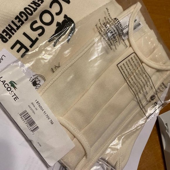 2 - Lacoste Cotton Piqué Face Masks, Sealed - Picture 4 of 5